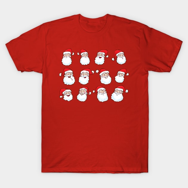 12 Santas T-Shirt by nickv47